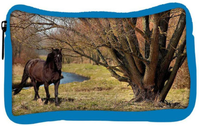 

Snoogg Eco Friendly Canvas Black Horse And Tree Designer Student Pen Pencil Case Coin Purse Pouch Cosmetic Makeup Bag (BLUE) Pouch(Multicolor)