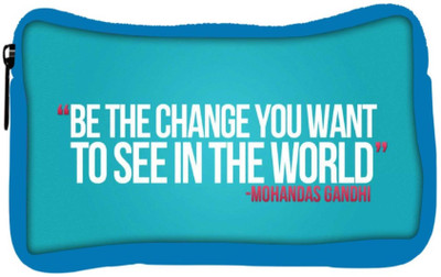 

Snoogg Eco Friendly Canvas Be The Change - Gandhi Student Pen Pencil Case Coin Purse Pouch Cosmetic Makeup Bag (BLUE) Pouch(Multicolor)