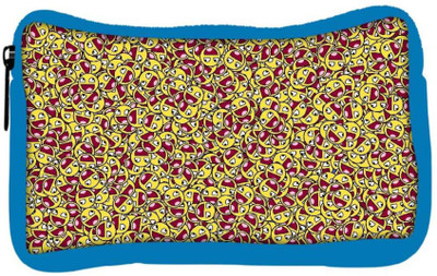 

Snoogg Eco Friendly Canvas Happy Faces Designer Student Pen Pencil Case Coin Purse Pouch Cosmetic Makeup Bag (BLUE) Pouch(Multicolor)
