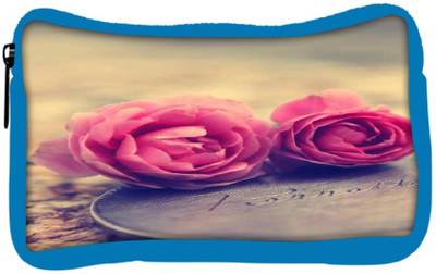 

Snoogg Eco Friendly Canvas Miniature Roses Student Pen Pencil Case Coin Purse Pouch Cosmetic Makeup Bag (BLUE) Pouch(Multicolor)