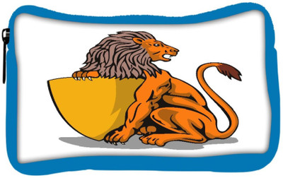 

Snoogg Eco Friendly Canvas Lion Shield Retro Student Pen Pencil Case Coin Purse Pouch Cosmetic Makeup Bag (BLUE) Pouch(Multicolor)