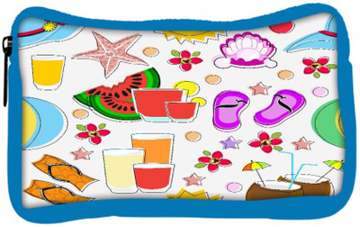 

Snoogg Eco Friendly Canvas Abstract Summer Background Student Pen Pencil Case Coin Purse Pouch Cosmetic Makeup Bag (BLUE) Pouch(Multicolor)