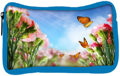 

Snoogg Eco Friendly Canvas Butterfly On Flowers Student Pen Pencil Case Coin Purse Pouch Cosmetic Makeup Bag (BLUE) Pouch(Multicolor)