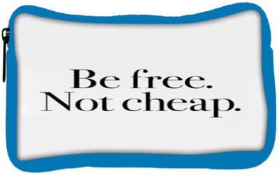 

Snoogg Eco Friendly Canvas Be Free Not Cheap Student Pen Pencil Case Coin Purse Pouch Cosmetic Makeup Bag (BLUE) Pouch(Multicolor)