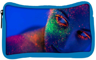 

Snoogg Eco Friendly Canvas Fluorescence Make Up Designer Student Pen Pencil Case Coin Purse Pouch Cosmetic Makeup Bag (BLUE) Pouch(Multicolor)