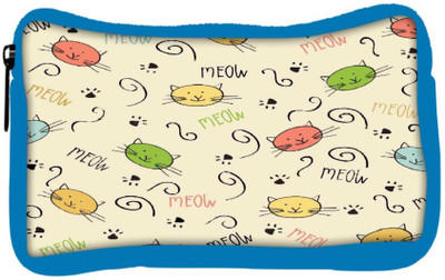 

Snoogg Eco Friendly Canvas Meow Art Cute Student Pen Pencil Case Coin Purse Pouch Cosmetic Makeup Bag (BLUE) Pouch(Multicolor)