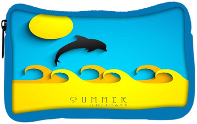 

Snoogg Eco Friendly Canvas Abstract Summer Background Student Pen Pencil Case Coin Purse Pouch Cosmetic Makeup Bag (BLUE) Pouch(Multicolor)