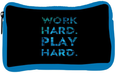 

Snoogg Eco Friendly Canvas Work Hard Play Hard Student Pen Pencil Case Coin Purse Pouch Cosmetic Makeup Bag (BLUE) Pouch(Multicolor)