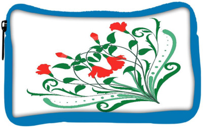 

Snoogg Eco Friendly Canvas Corner Floral Designs Student Pen Pencil Case Coin Purse Pouch Cosmetic Makeup Bag (BLUE) Pouch(Multicolor)