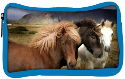 

Snoogg Eco Friendly Canvas Colorful Horses Designer Student Pen Pencil Case Coin Purse Pouch Cosmetic Makeup Bag (BLUE) Pouch(Multicolor)