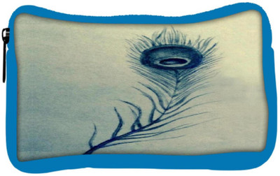 

Snoogg Eco Friendly Canvas Feather Abstract Student Pen Pencil Case Coin Purse Pouch Cosmetic Makeup Bag (BLUE) Pouch(Multicolor)