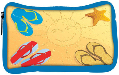 

Snoogg Eco Friendly Canvas Beach Abstract Vector Student Pen Pencil Case Coin Purse Pouch Cosmetic Makeup Bag (BLUE) Pouch(Multicolor)