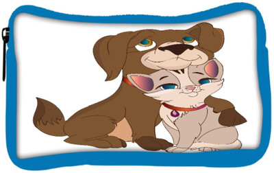 

Snoogg Eco Friendly Canvas Cat And Dog Love Student Pen Pencil Case Coin Purse Pouch Cosmetic Makeup Bag (BLUE) Pouch(Multicolor)
