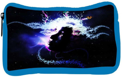 

Snoogg Eco Friendly Canvas Abstract Girl Designer Student Pen Pencil Case Coin Purse Pouch Cosmetic Makeup Bag (BLUE) Pouch(Multicolor)