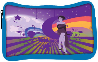 

Snoogg Eco Friendly Canvas Abstract Illustration Student Pen Pencil Case Coin Purse Pouch Cosmetic Makeup Bag (BLUE) Pouch(Multicolor)