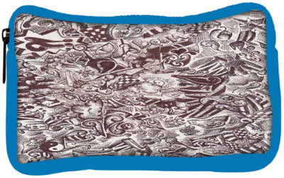 

Snoogg Eco Friendly Canvas Sketch Black And White Student Pen Pencil Case Coin Purse Pouch Cosmetic Makeup Bag (BLUE) Pouch(Multicolor)