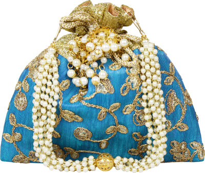 

Saashiwear Potli Purse Potli(Blue, Gold)