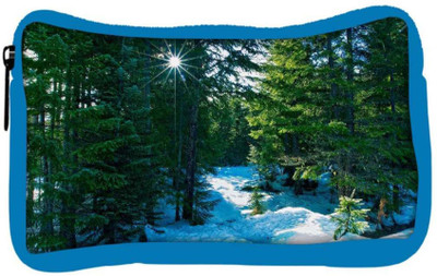 

Snoogg Eco Friendly Canvas Snow In Forest Designer Student Pen Pencil Case Coin Purse Pouch Cosmetic Makeup Bag (BLUE) Pouch(Multicolor)