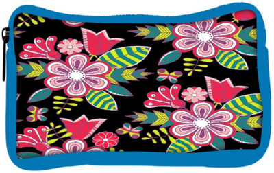 

Snoogg Eco Friendly Canvas Abstract Floral Background Student Pen Pencil Case Coin Purse Pouch Cosmetic Makeup Bag (BLUE) Pouch(Multicolor)
