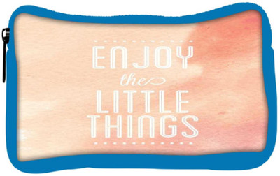 

Snoogg Eco Friendly Canvas Enjoy The Little Things Student Pen Pencil Case Coin Purse Pouch Cosmetic Makeup Bag (BLUE) Pouch(Multicolor)