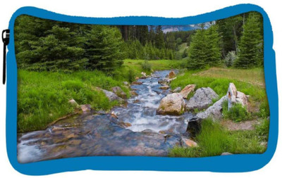 

Snoogg Eco Friendly Canvas Water Flowing Through The Garden Designer Student Pen Pencil Case Coin Purse Pouch Cosmetic Makeup Bag (BLUE) Pouch(Multicolor)