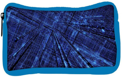 

Snoogg Eco Friendly Canvas Blue Grid Abstract Designer Student Pen Pencil Case Coin Purse Pouch Cosmetic Makeup Bag (BLUE) Pouch(Multicolor)