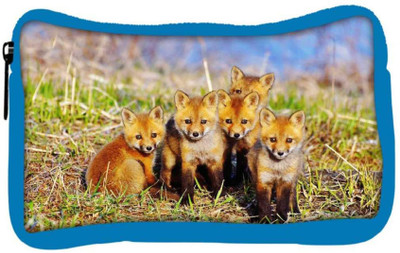 

Snoogg Eco Friendly Canvas Small Foxs Designer Student Pen Pencil Case Coin Purse Pouch Cosmetic Makeup Bag (BLUE) Pouch(Multicolor)