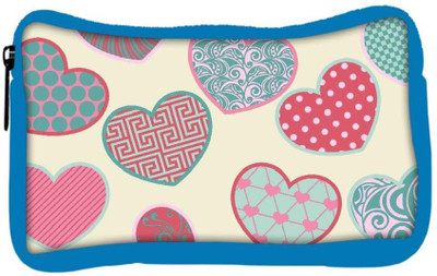 

Snoogg Eco Friendly Canvas Multicolor Heart Designer Student Pen Pencil Case Coin Purse Pouch Cosmetic Makeup Bag (BLUE) Pouch(Multicolor)