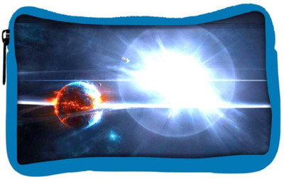 

Snoogg Eco Friendly Canvas Solar Sun Designer Student Pen Pencil Case Coin Purse Pouch Cosmetic Makeup Bag (BLUE) Pouch(Multicolor)