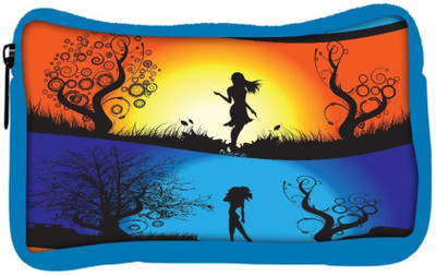 

Snoogg Eco Friendly Canvas Abstract Illustration Student Pen Pencil Case Coin Purse Pouch Cosmetic Makeup Bag (BLUE) Pouch(Multicolor)