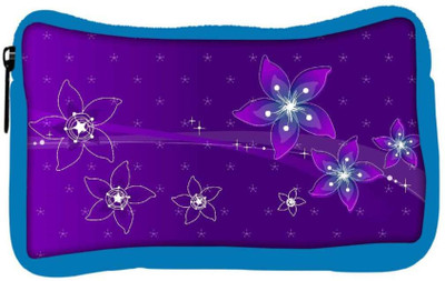 

Snoogg Eco Friendly Canvas Purple Flower Designer Student Pen Pencil Case Coin Purse Pouch Cosmetic Makeup Bag (BLUE) Pouch(Multicolor)