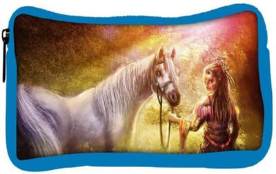 

Snoogg Eco Friendly Canvas Girl Horse Wood Art Designer Student Pen Pencil Case Coin Purse Pouch Cosmetic Makeup Bag (BLUE) Pouch(Multicolor)