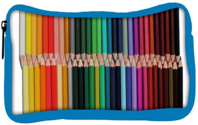 

Snoogg Eco Friendly Canvas Colored Pencils Designer Student Pen Pencil Case Coin Purse Pouch Cosmetic Makeup Bag (BLUE) Pouch(Multicolor)