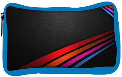 

Snoogg Eco Friendly Canvas Colored Lines On Leather Designer Student Pen Pencil Case Coin Purse Pouch Cosmetic Makeup Bag (BLUE) Pouch(Multicolor)