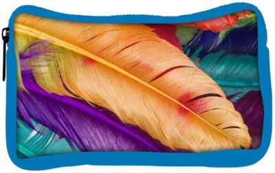 

Snoogg Eco Friendly Canvas Feathers Colourful Student Pen Pencil Case Coin Purse Pouch Cosmetic Makeup Bag (BLUE) Pouch(Multicolor)