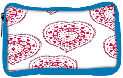 

Snoogg Eco Friendly Canvas Red Heart White Pattern Designer Student Pen Pencil Case Coin Purse Pouch Cosmetic Makeup Bag (BLUE) Pouch(Multicolor)