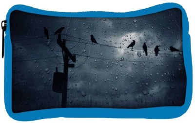 

Snoogg Eco Friendly Canvas Crows In The Rain Designer Student Pen Pencil Case Coin Purse Pouch Cosmetic Makeup Bag (BLUE) Pouch(Multicolor)