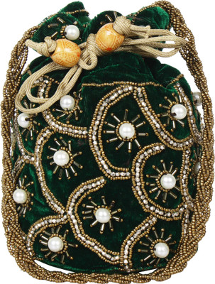 

Saashiwear Potli Purse Potli(Green, White)