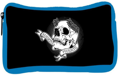 

Snoogg Eco Friendly Canvas Skull Muerte Designer Student Pen Pencil Case Coin Purse Pouch Cosmetic Makeup Bag (BLUE) Pouch(Multicolor)