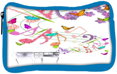 

Snoogg Eco Friendly Canvas Floral Background Student Pen Pencil Case Coin Purse Pouch Cosmetic Makeup Bag (BLUE) Pouch(Multicolor)