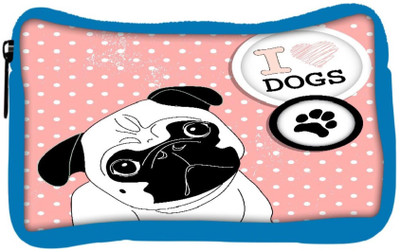 

Snoogg Eco Friendly Canvas I Love Pugs Cute Little Pug On Polka Dot Background Student Pen Pencil Case Coin Purse Pouch Cosmetic Makeup Bag (BLUE) Pouch(Multicolor)