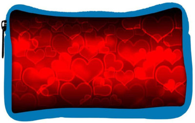 

Snoogg Eco Friendly Canvas Heart Designer Student Pen Pencil Case Coin Purse Pouch Cosmetic Makeup Bag (BLUE) Pouch(Multicolor)
