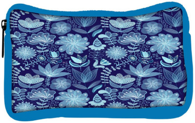 

Snoogg Eco Friendly Canvas Abstract Floral Background Student Pen Pencil Case Coin Purse Pouch Cosmetic Makeup Bag (BLUE) Pouch(Multicolor)