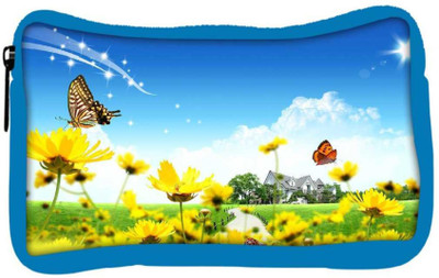 

Snoogg Eco Friendly Canvas Yellow Flower And Butterfly Designer Student Pen Pencil Case Coin Purse Pouch Cosmetic Makeup Bag (BLUE) Pouch(Multicolor)