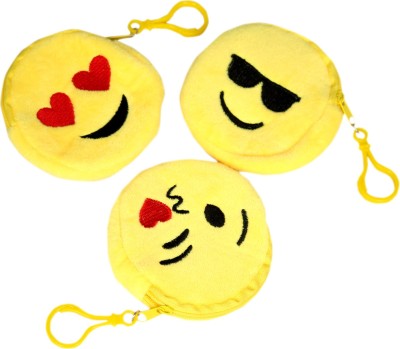 Tickles Smiley Kiss Cool And Love Coin Purse Pocket Pouch For Girls Womens Kids (Set Of 3) Coin Purse(Pack of 3)