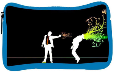 

Snoogg Eco Friendly Canvas Killer Designer Student Pen Pencil Case Coin Purse Pouch Cosmetic Makeup Bag (BLUE) Pouch(Multicolor)