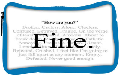 

Snoogg Eco Friendly Canvas Im Fine Express Yourself Student Pen Pencil Case Coin Purse Pouch Cosmetic Makeup Bag (BLUE) Pouch(Multicolor)