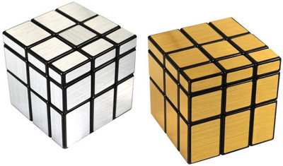 

MEGAEMART Silver and Gold mirror cube[combo](2 Pieces)