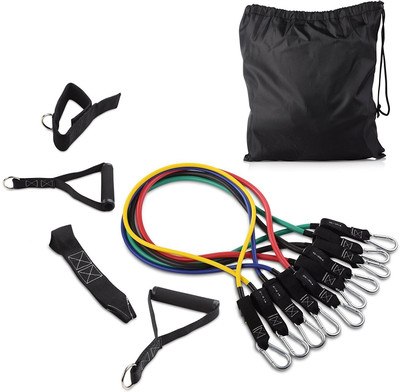 

Leosportz 5 in 1 Exercise Toning Tube Set, ( Light Tube, Medium Tube, Hard Tube, Extra Hard Tube, Super Hard Tube) Resistance Tube(Red, Green, Black, Yellow, Blue), Black;blue;green;red;yellow