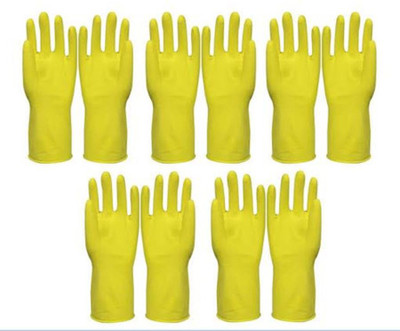

Midas Surf Industrial Flocklined Non-Slip Grip Kitchen ,Waterproof Household Glove, Dishwashing Glove-5 pairs Latex Safety Gloves(10)